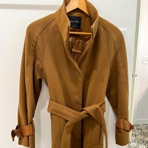 Massimo Dutti Wool Coat With Buckle Detail